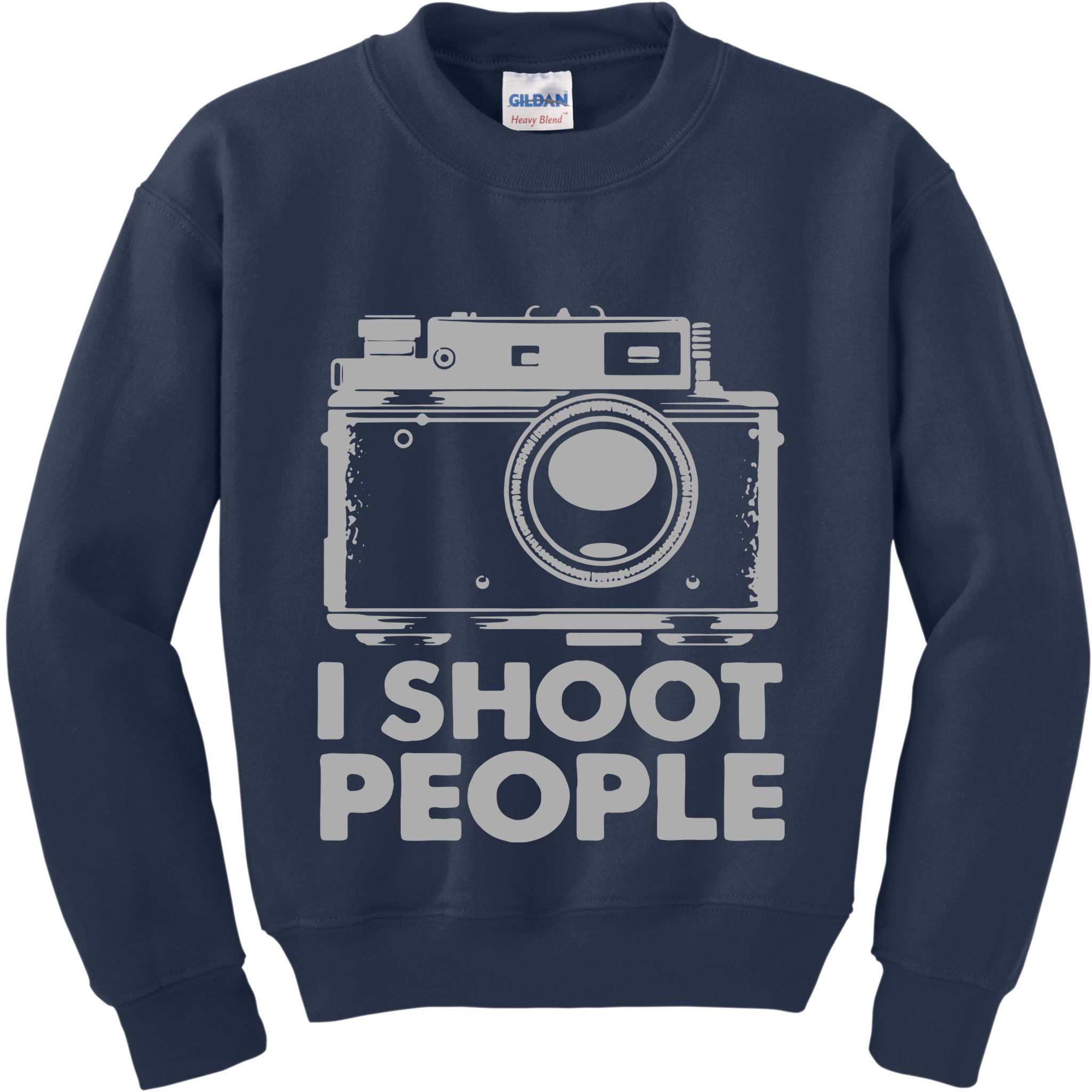 I Shoot People White Camera Kids Sweatshirt