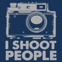 I Shoot People White Camera Short Acrylic Beanie