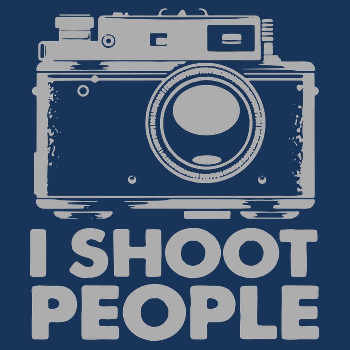 I Shoot People White Camera Short Acrylic Beanie