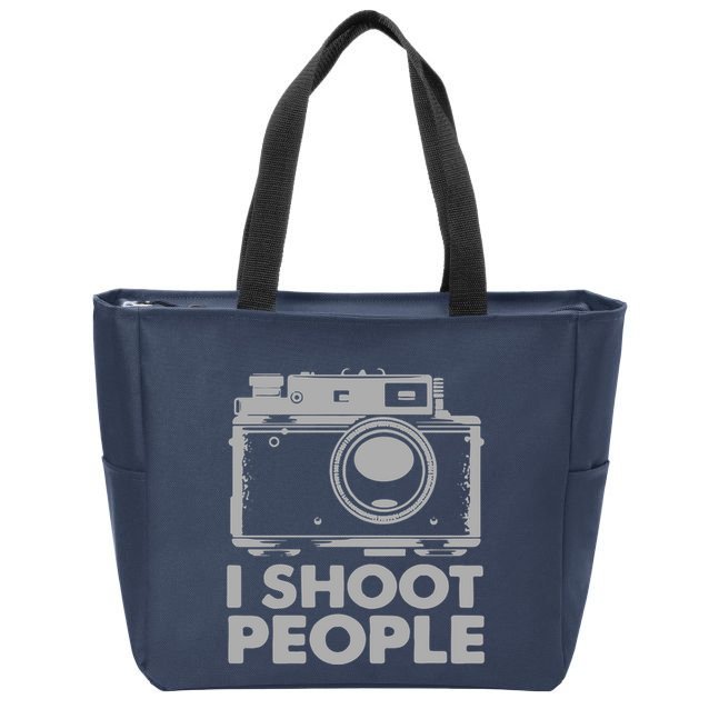 I Shoot People White Camera Zip Tote Bag