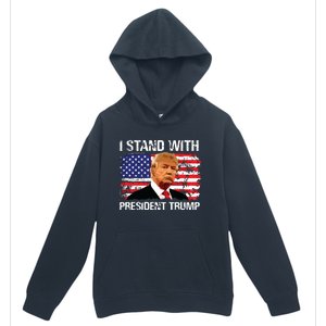 I Stand President Trump American Flag Trump 2024 Urban Pullover Hoodie