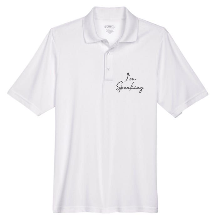 IM Speaking Quote Kamala Harris Joe Biden 2024 Men's Origin Performance Pique Polo