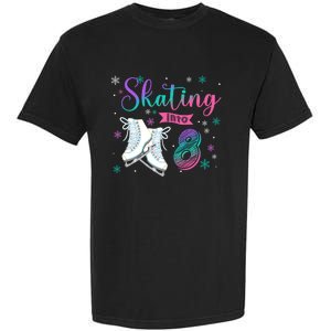 Ice Skating Rolling 8th Birthday Party Family Matching Great Gift Garment-Dyed Heavyweight T-Shirt