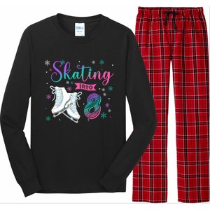 Ice Skating Rolling 8th Birthday Party Family Matching Great Gift Long Sleeve Pajama Set