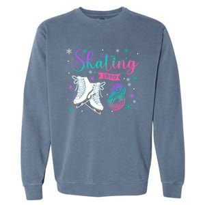 Ice Skating Rolling 8th Birthday Party Family Matching Great Gift Garment-Dyed Sweatshirt