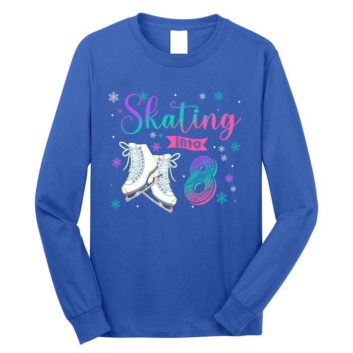 Ice Skating Rolling 8th Birthday Party Family Matching Great Gift Long Sleeve Shirt