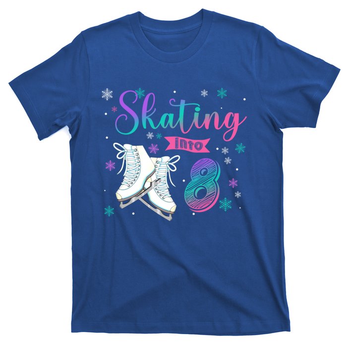 Ice Skating Rolling 8th Birthday Party Family Matching Great Gift T-Shirt