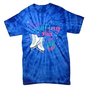 Ice Skating Rolling 8th Birthday Party Family Matching Great Gift Tie-Dye T-Shirt