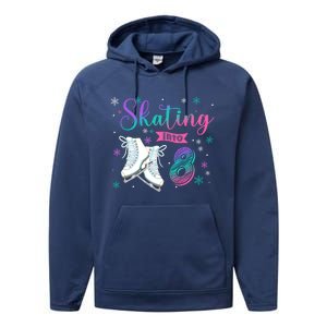 Ice Skating Rolling 8th Birthday Party Family Matching Great Gift Performance Fleece Hoodie