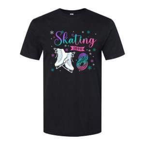 Ice Skating Rolling 8th Birthday Party Family Matching Great Gift Softstyle CVC T-Shirt