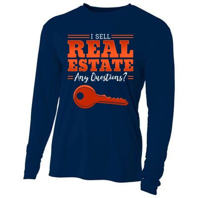 I Sell Real Estate Agent Broker Property Realty Design Cooling Performance Long Sleeve Crew