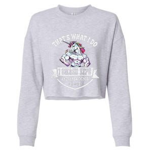 I Smash Reps Funny Unicorn Workout Training Cropped Pullover Crew