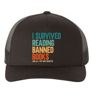 I Survived Reading Banned Books Book Lover Bookaholic Yupoong Adult 5-Panel Trucker Hat