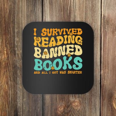 I Survived Reading Banned Books Read Librarian Men Women Coaster