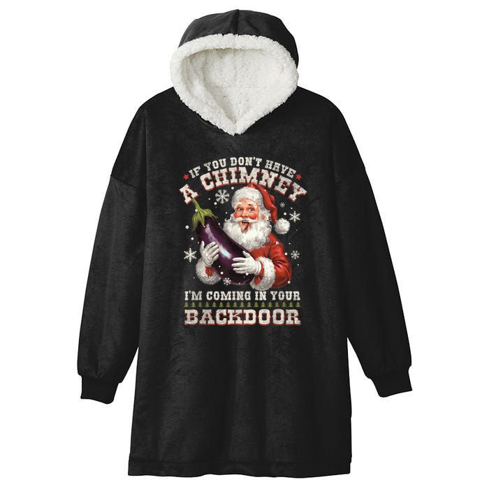 Inappropriate Santa Rude Christmas Sexual Innuendo Hooded Wearable Blanket