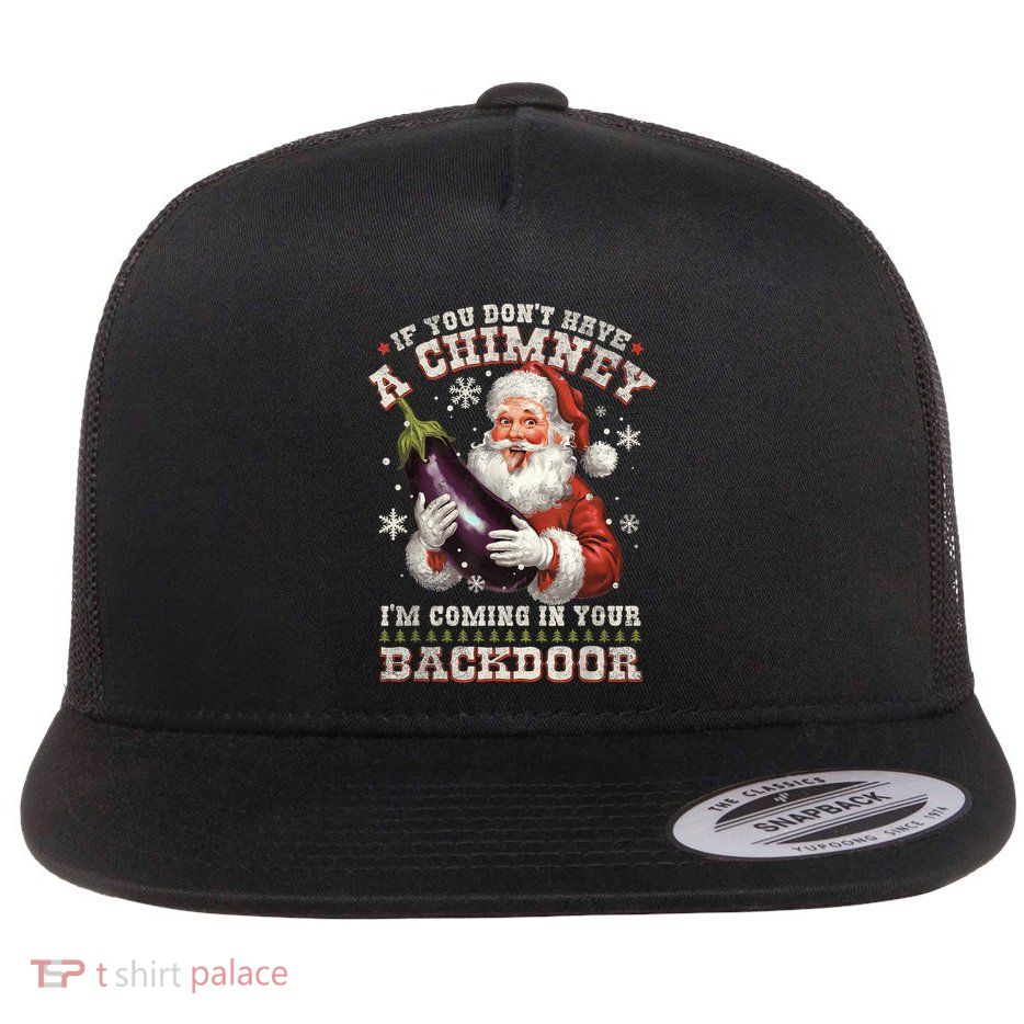 Inappropriate Santa Rude Christmas Sexual Innuendo Flat Bill Trucker Hat