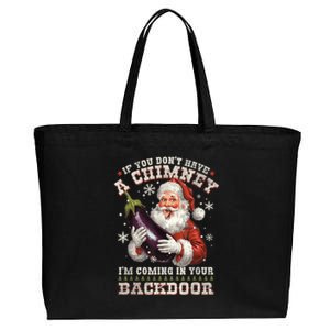 Inappropriate Santa Rude Christmas Sexual Innuendo Cotton Canvas Jumbo Tote