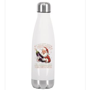 Inappropriate Santa Rude Christmas Sexual Innuendo Stainless Steel Insulated Water Bottle