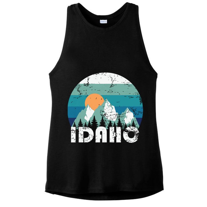 Idaho State Retro Vintage Ladies PosiCharge Tri-Blend Wicking Tank