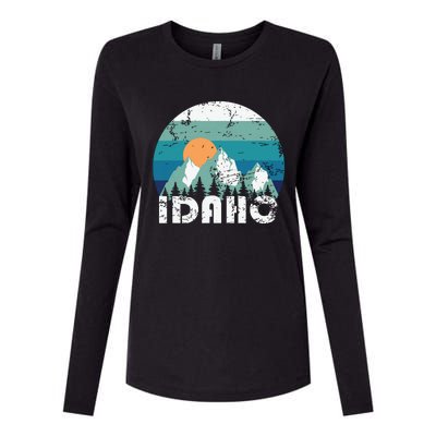 Idaho State Retro Vintage Womens Cotton Relaxed Long Sleeve T-Shirt