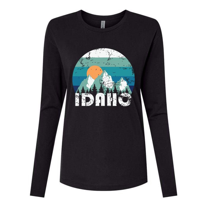 Idaho State Retro Vintage Womens Cotton Relaxed Long Sleeve T-Shirt