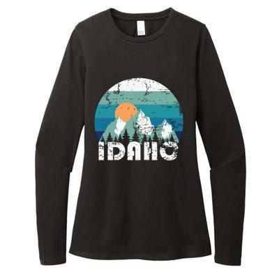 Idaho State Retro Vintage Womens CVC Long Sleeve Shirt