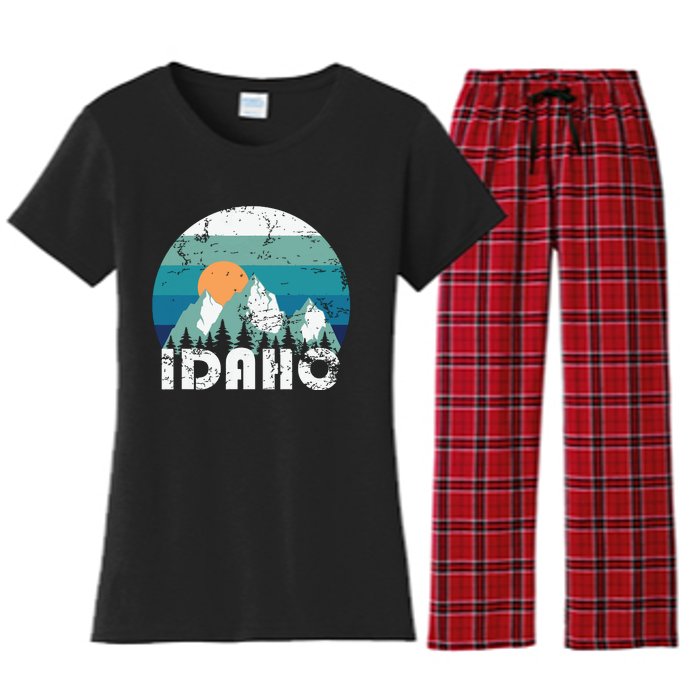 Idaho State Retro Vintage Women's Flannel Pajama Set