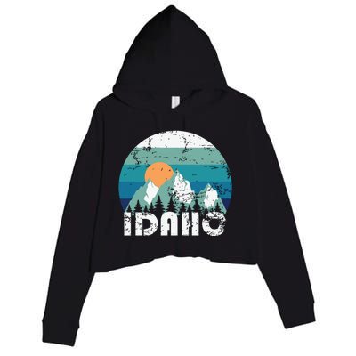 Idaho State Retro Vintage Crop Fleece Hoodie