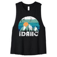 Idaho State Retro Vintage Women's Racerback Cropped Tank