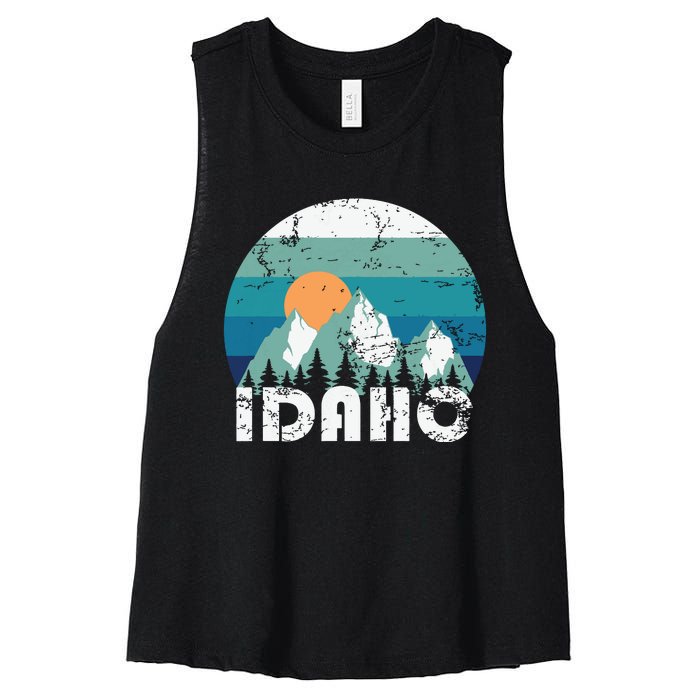 Idaho State Retro Vintage Women's Racerback Cropped Tank