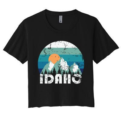 Idaho State Retro Vintage Women's Crop Top Tee