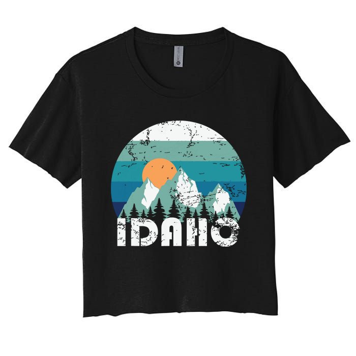 Idaho State Retro Vintage Women's Crop Top Tee