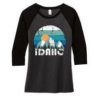 Idaho State Retro Vintage Women's Tri-Blend 3/4-Sleeve Raglan Shirt