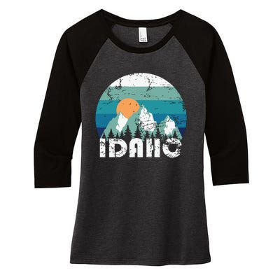 Idaho State Retro Vintage Women's Tri-Blend 3/4-Sleeve Raglan Shirt