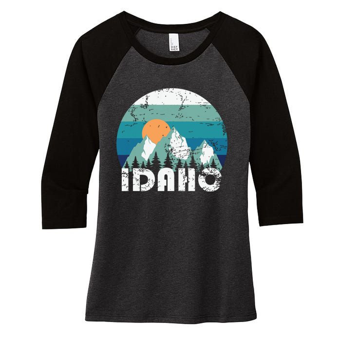 Idaho State Retro Vintage Women's Tri-Blend 3/4-Sleeve Raglan Shirt