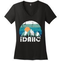 Idaho State Retro Vintage Women's V-Neck T-Shirt