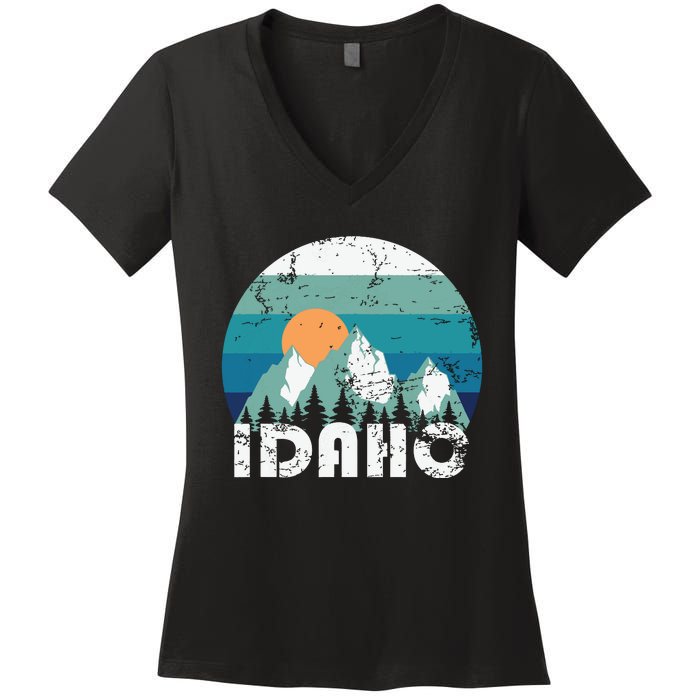 Idaho State Retro Vintage Women's V-Neck T-Shirt