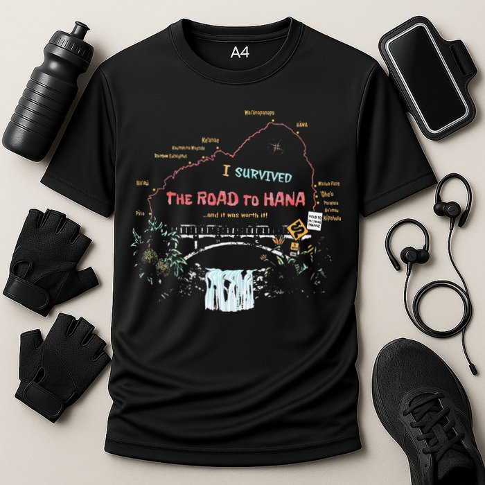 I Survived Road To Hana Maui Island Hawaiian Beach Summer Performance Shirt