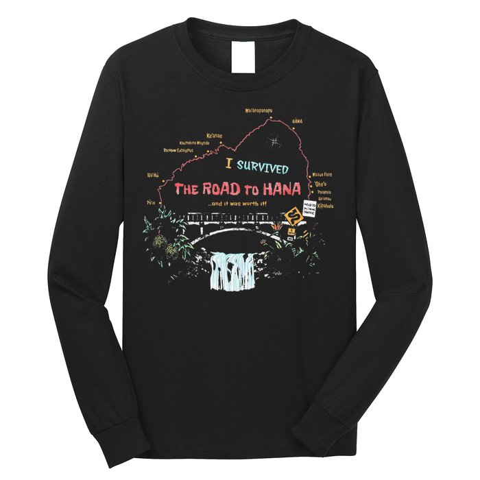 I Survived Road To Hana Maui Island Hawaiian Beach Summer Long Sleeve Shirt