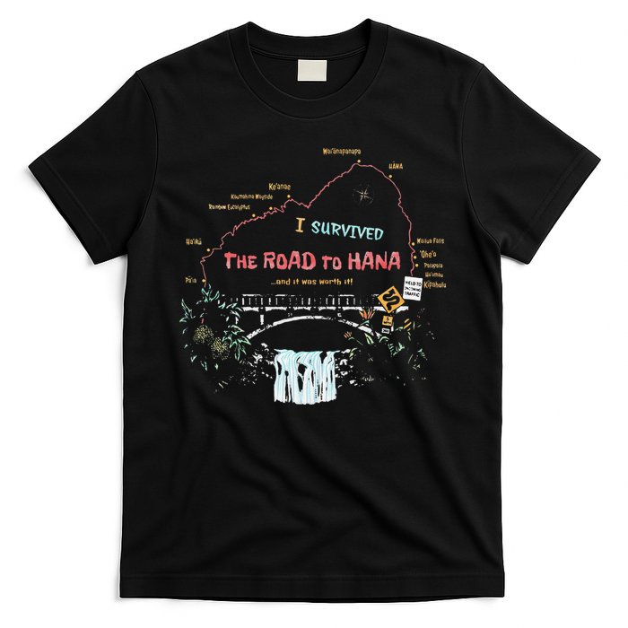 I Survived Road To Hana Maui Island Hawaiian Beach Summer T-Shirt