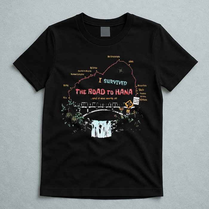 I Survived Road To Hana Maui Island Hawaiian Beach Summer T-Shirt