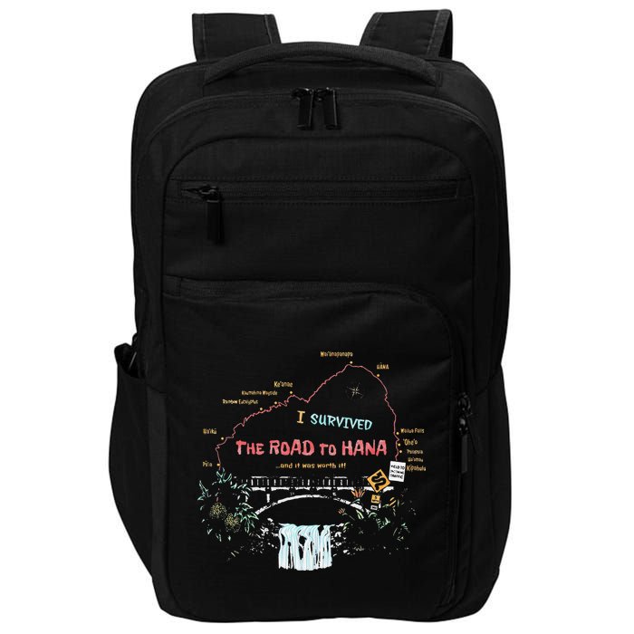 I Survived Road To Hana Maui Island Hawaiian Beach Summer Impact Tech Backpack
