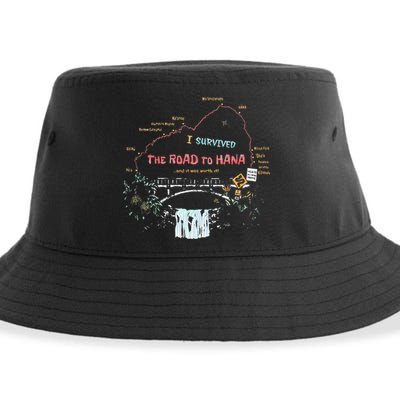 I Survived Road To Hana Maui Island Hawaiian Beach Summer Sustainable Bucket Hat