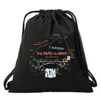I Survived Road To Hana Maui Island Hawaiian Beach Summer Drawstring Bag
