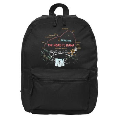 I Survived Road To Hana Maui Island Hawaiian Beach Summer 16 in Basic Backpack