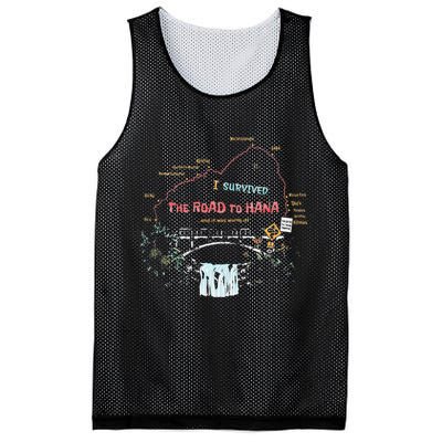 I Survived Road To Hana Maui Island Hawaiian Beach Summer Mesh Reversible Basketball Jersey Tank
