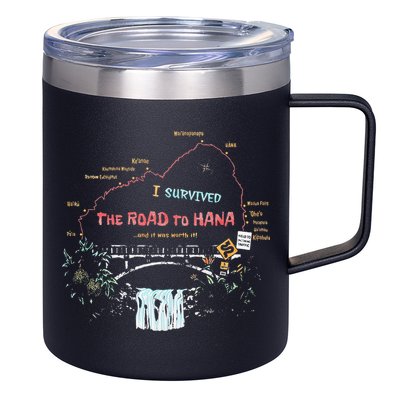 I Survived Road To Hana Maui Island Hawaiian Beach Summer 12oz Stainless Steel Coffee Mug