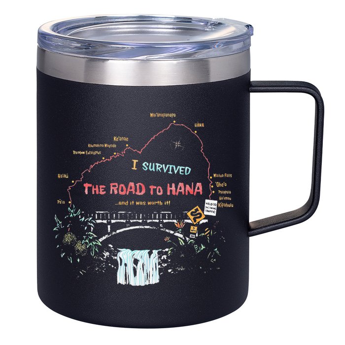I Survived Road To Hana Maui Island Hawaiian Beach Summer 12oz Stainless Steel Coffee Mug