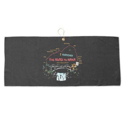 I Survived Road To Hana Maui Island Hawaiian Beach Summer Large Microfiber Waffle Golf Towel