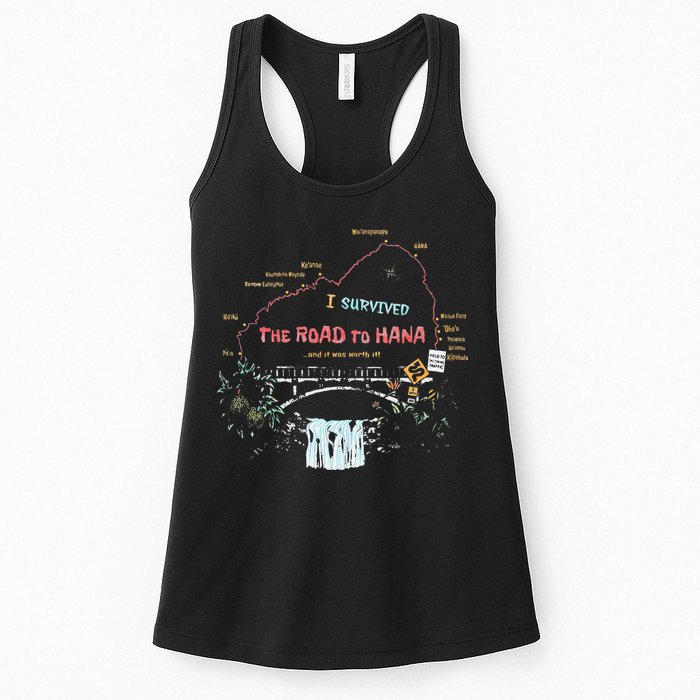I Survived Road To Hana Maui Island Hawaiian Beach Summer Womens Tank Top